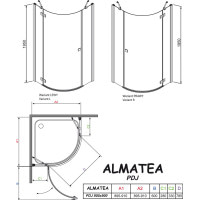 душова кабіна Radaway Almatea PDJ 90*90 права коричневе скло 30702-01-08N