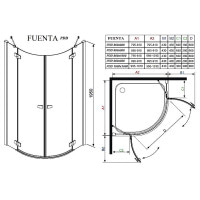 душова кабіна Radaway Fuenta New PDD 100x100 прозоре скло (384003-01-01L/384003-01-01R)