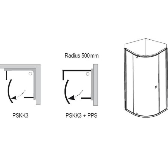 Душова кабіна Ravak Pivot PSKK3- 90 полір.алюм.+transparent (37677C00Z1)