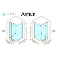 Душова кабіна Andora Aspen 100x80x200 скло sateen L/R