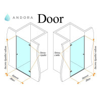 Душові двері Andora Door 90x200 скло clear