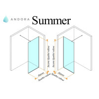Душевая кабина Andora Summer Walk-in 100x200 стекло grafite 