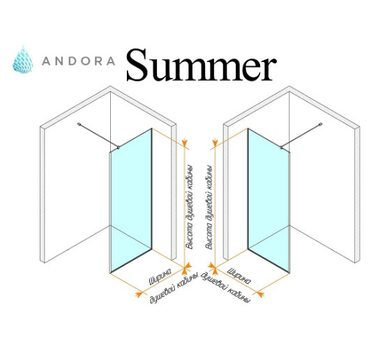Душевая кабина Andora Summer Walk-in 100x200 стекло matzone 
