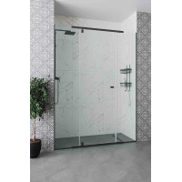 Душові двері Andora Milar Black прозоре скло 140x200 