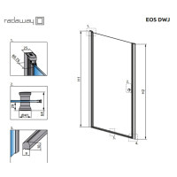 Душевые двери Radaway Eos DWJ 90 прозрачное стекло (37903-01-01N)
