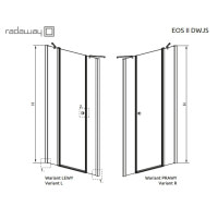 Душевые двери Radaway Eos II DWJS 140 L прозрачное стекло (3799456-01L)