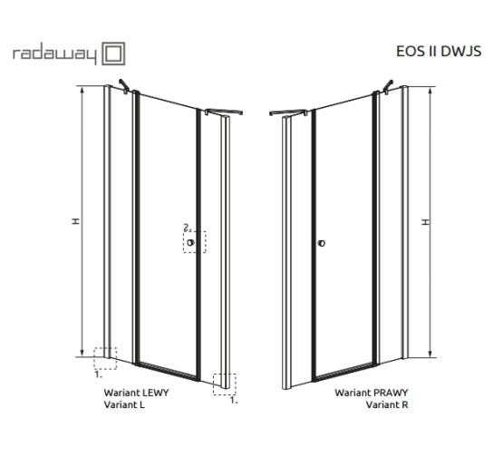 Душові двері Radaway Eos II DWJS 140 L прозоре скло (3799456-01L)