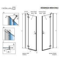 Душевые двери Radaway Essenza New DWJ 130 R прозрачное стекло (385017-01-01R)