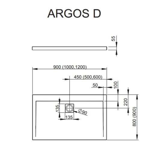 душовий піддон Radaway Argos D 120x80 (4AD812-01)