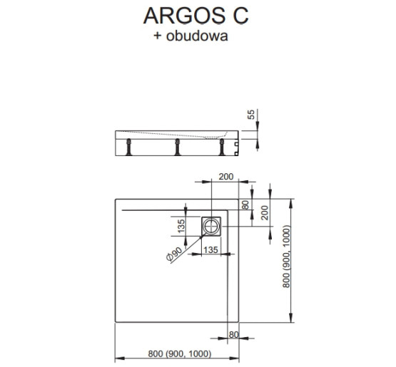душовий піддон Radaway Argos C з панеллю 100x100 (4ACN1010-02)