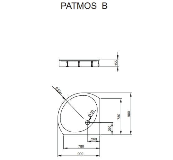 душовий піддон Radaway Patmos B 90x90 (4T99155-03)