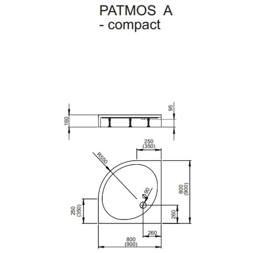 душевой поддон Radaway Patmos A Compact 90x90 (4S99155-05)