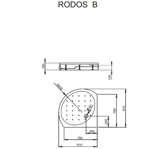 душевой поддон Radaway Rodos B 90x90 (4D99155-03)