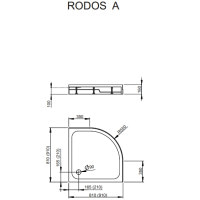 душевой поддон Radaway Rodos A 90x90 (4P99155-03)