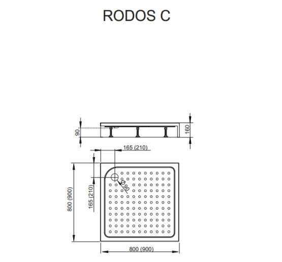 душовий піддон Radaway Rodos C Compact 80x80 (4K88155-04)