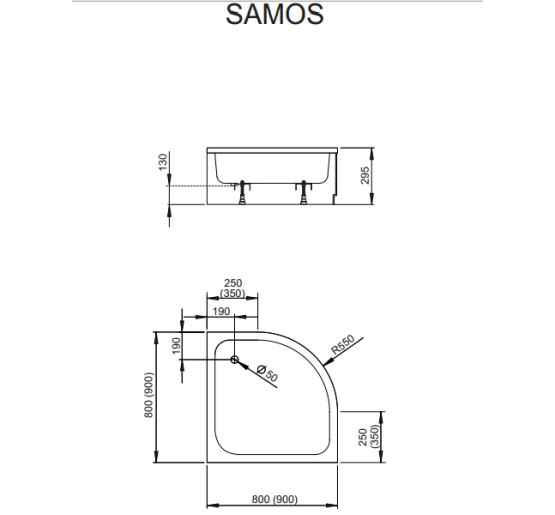 душовий піддон Radaway Samos A 90x90 (4S99300-03)