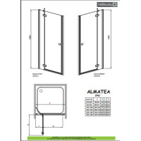 Душові двері Radaway Almatea DWJ 80R графітове скло (30902-01-05N)