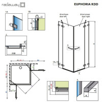  Душова кабіна Radaway Euphoria KDD 100 прозоре скло (383062-01L/383062-01R)