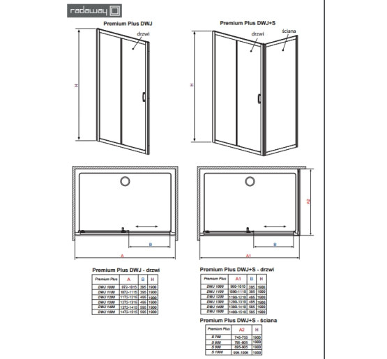Душові двері Radaway Premium Plus DWJ 120 фабрік скло (33313-01-06N)