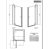 Душові двері Radaway Torrenta DWJ 90L прозоре скло (31900-01-01N)