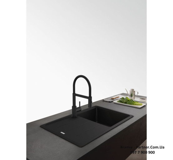 Смеситель кухонный Franke Lina | гибкий излив | функция душа черный матовый | 115.0725.838