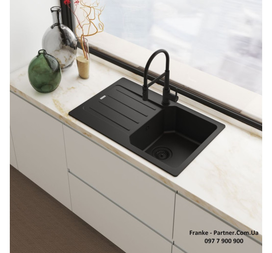 Смеситель кухонный Franke Lina | гибкий излив | функция душа черный матовый | 115.0725.838