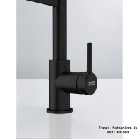 Кухонний змішувач Franke Lina | гнучкий вилив | функція душу | чорний матовий | 115.0725.838