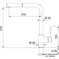 Кухонний змішувач Franke Sirius Pull Out | висувний вилив | білий | 115.0668.382