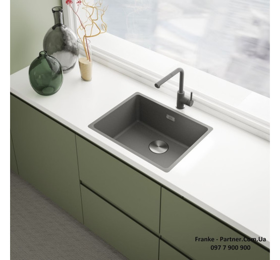 Кухонний змішувач Franke Lina L Shape Pull Out | витяжний вилив | сірий камінь | 115.0728.486
