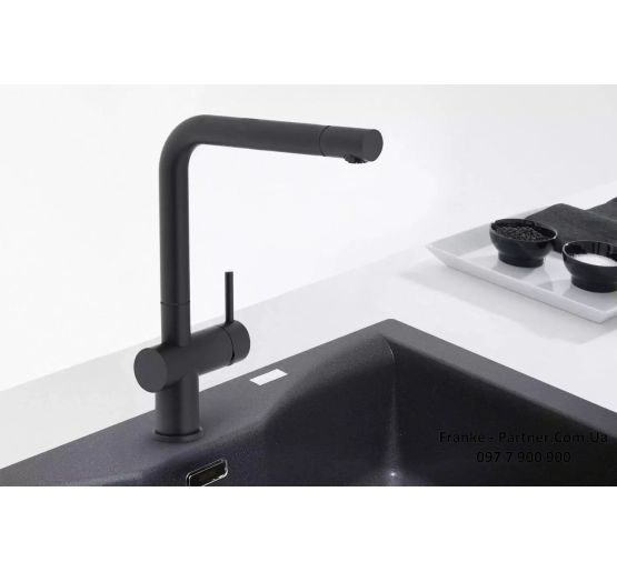 Кухонний змішувач Franke Active L | ламінарний потік | чорний матовий | 115.0653.371