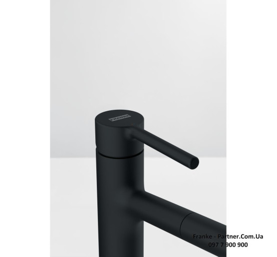 Кухонний змішувач Franke Centro | витяжний вилив | ламінарний потік води | чорний матовий | 115.0621.592
