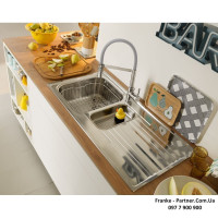 Кухонний змішувач Franke Lina | гнучкий вилив | функція душу | сірий шланг | хром | 115.0626.087