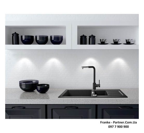 Кухонний змішувач Franke Sirius Pull Out | витяжний вилив | онікс | 115.0668.279