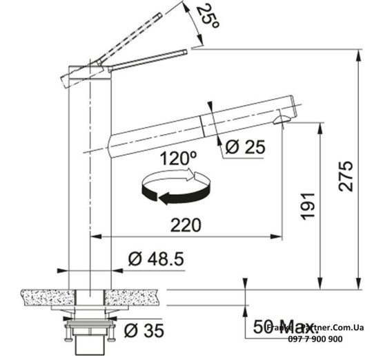 Смеситель кухонный Franke Tango Neo | вытяжное излияние | ламинарный поток | нержавеющая сталь | 115.0596.388