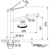 Кухонний змішувач Franke Tango Neo | витяжний вилив | ламінарний потік | нержавіюча сталь | 115.0596.388