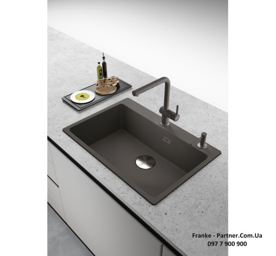 Кухонний змішувач Franke Active L Pull Out | витяжний вилив | функція душу | ламінарний потік води | сірий сланець | 115.0721.464