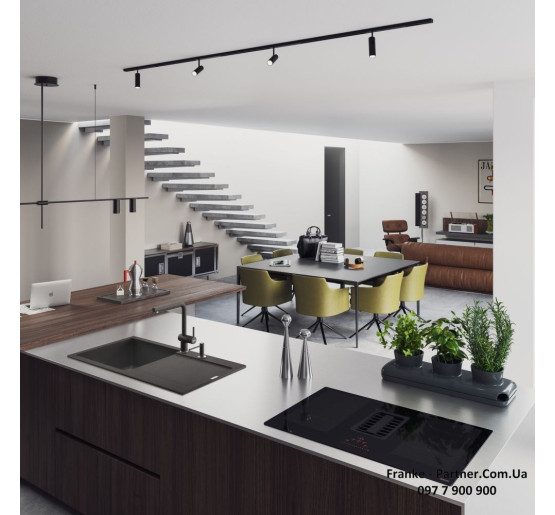 Кухонний змішувач Franke Active L Pull Out | витяжний вилив | функція душу | ламінарний потік води | сірий сланець | 115.0721.464