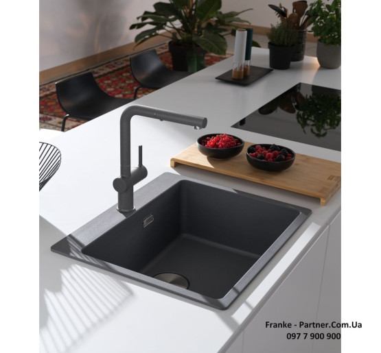 Кухонний змішувач Franke Active L Pull Out | витяжний вилив | функція душу | ламінарний потік води | сірий сланець | 115.0721.464