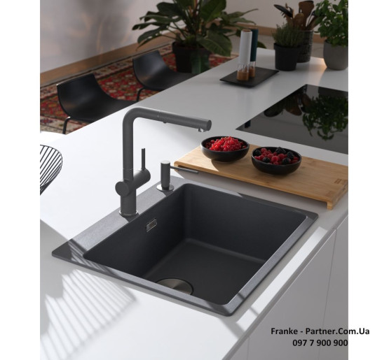 Кухонний змішувач Franke Active L Pull Out | витяжний вилив | функція душу | ламінарний потік води | сірий сланець | 115.0721.464