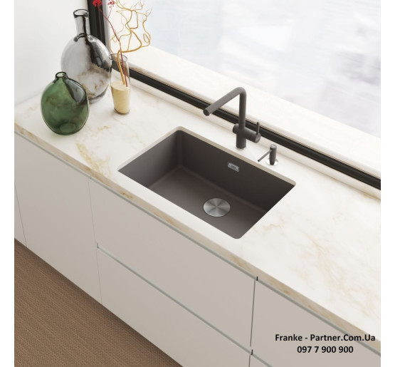 Кухонний змішувач Franke Active L Pull Out | витяжний вилив | функція душу | ламінарний потік води | сірий сланець | 115.0721.464