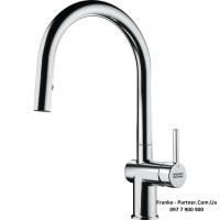 Кухонний змішувач Franke Active J | витяжний вилив | функція душу | ламінарний потік води | хром | 115.0653.401