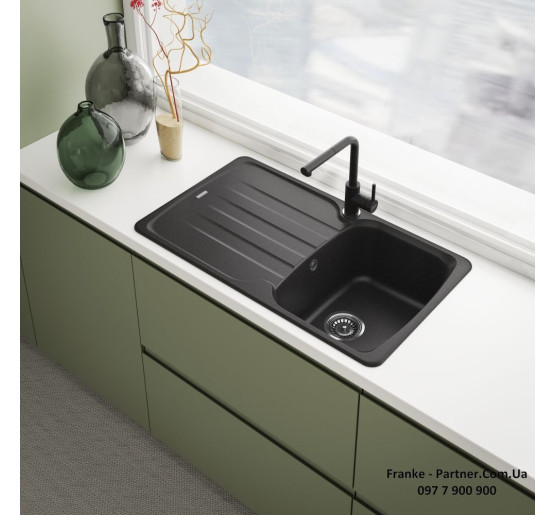 Кухонний змішувач Franke Lina L Shape Pull Out | витяжний вилив | онікс | 115.0728.484