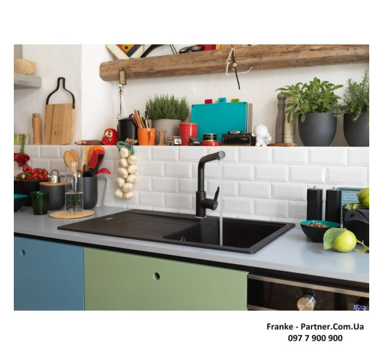 Смеситель кухонный Franke Urban Pull Out | вытяжное излияние | оникс | 115.0595.091