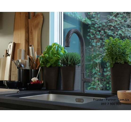 Кухонний змішувач Franke Maris Free by Dror | ламінарний потік | чорна сталь| архів | 115.0543.285