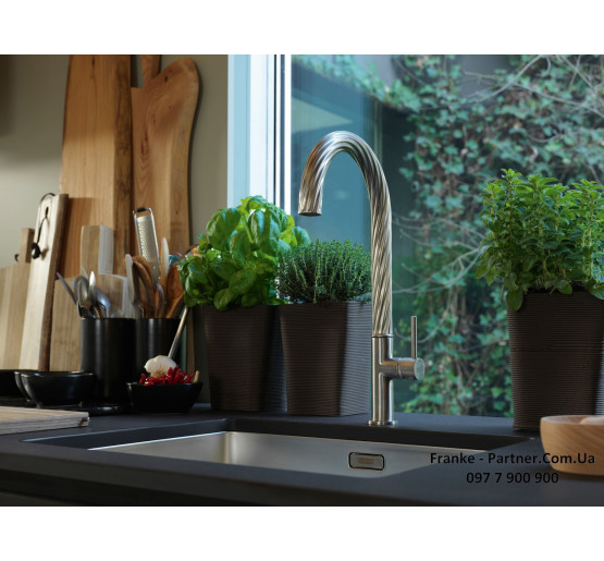 Кухонний змішувач Franke Maris Free by Dror | ламінарний потік | чорна сталь| архів | 115.0543.285