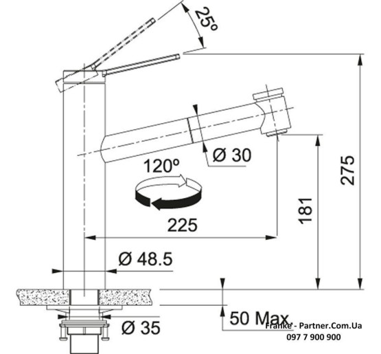 Смеситель кухонный Franke Tango Neo Pull Out Spray | вытяжное излияние | функция душа ламинарный поток | нержавеющая сталь | 115.0596.389