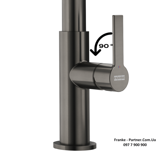 Смеситель кухонный Franke Maris Slim J Clear Water | функция душа вытяжное излияние | подключение к фильтру PVD anthracite | антрацит | 120.0736.603