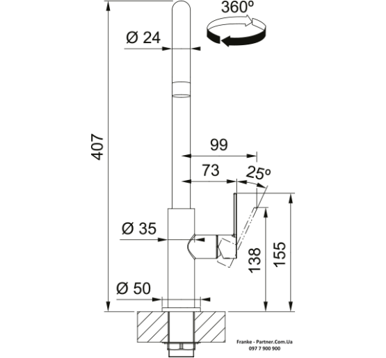 Кухонний змішувач Franke Maris Slim J | ламінарний потік | чорний матовий | 115.0728.386