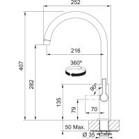 Кухонний змішувач Franke Maris Slim J | ламінарний потік | чорний матовий | 115.0728.386