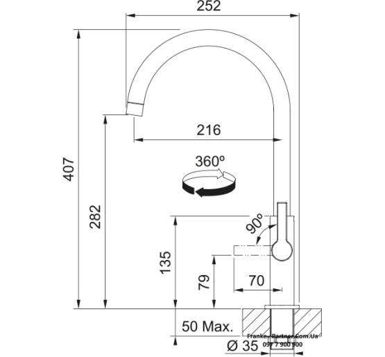 Кухонний змішувач Franke Maris Slim J | ламінарний потік | чорний матовий | 115.0728.386